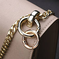 Карабін круглий металевий 27 мм. Кільце-карабін брелок для ключів Золотистий