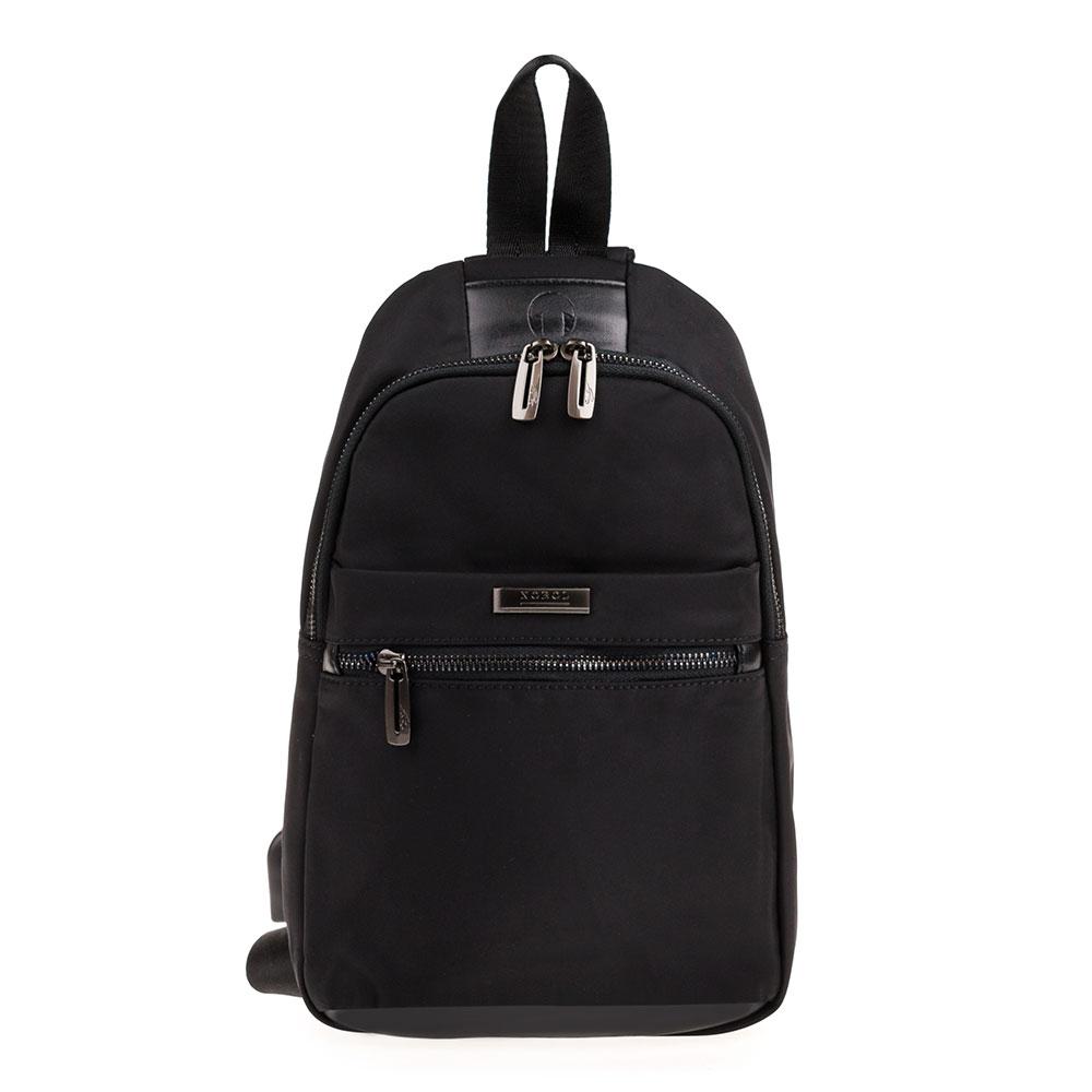 Сумка чоловіча через плече з водовідштовхувальної тканини з USB-виходом Nobol 2272 чорний, фото 1