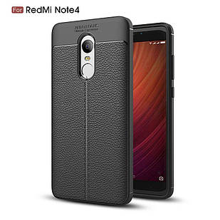 Чохол силіконовий під шкіру Auto Focus для Xiaomi Redmi Note 4 / 4X black