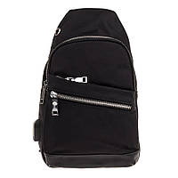 Сумка чоловіча через плече з водовідштовхувальної тканини з USB-виходом Nobol 2298 чорний