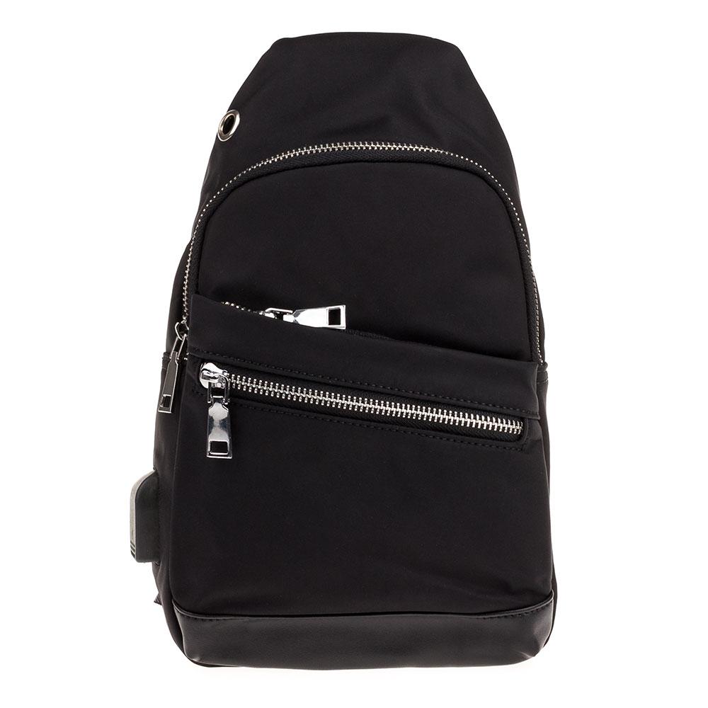 Сумка чоловіча через плече з водовідштовхувальної тканини з USB-виходом Nobol 2298 чорний, фото 1