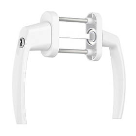 Ручка балконна двостороння з замком MEDOS колір білий