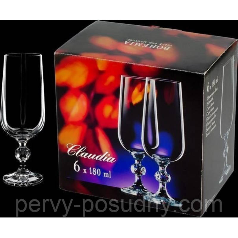 Набір келихів для вина Bohemia Claudia 180 мл