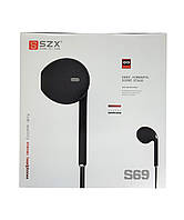 Наушники проводные с гарнитурой SZX S69 (black) 1.2м