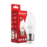 Світлодіодна лампа Vestum C37 4 W 3000 K 220 V E27 1-VS-1306