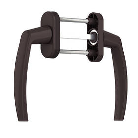 Ручка балконна двостороння MEDOS колір коричневий RAL 8019