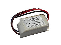 Блок живлення 6W 12V негерметичний mini (пластик)