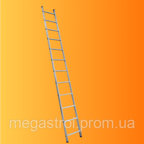 Купить Алюминиевая односекционная приставная лестница на 12 ступеней ...
