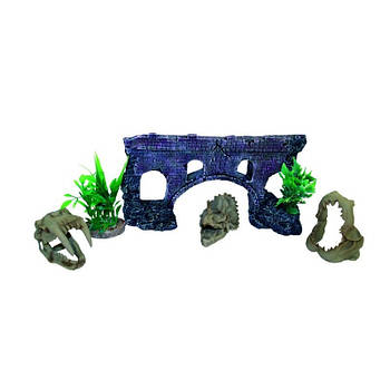 Декор в акваріум Міст з черепами (набір) 24*5,5*21,5 см Croci Amatra