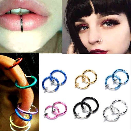 Пирсинг кольцо обманка для носа уха губы клипса колечко септум каффа - фото 2 - id-p1284507462