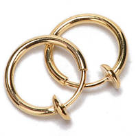 Пирсинг кольцо обманка для носа уха губы клипса колечко септум каффа (розовое золото)