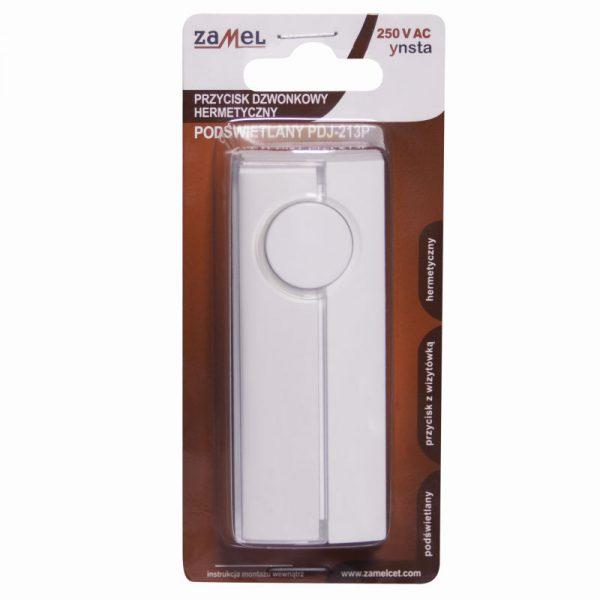 Кнопка звонка Zamel герметичная белая IP44 с подсветкой PDJ-213P ...