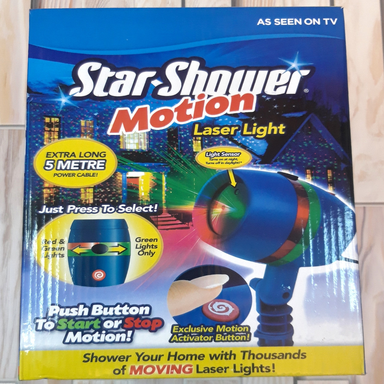 Лазерный проектор Star Shower Motion Новогодний лазерный проектор для улицы и на фасад дома (Орининальные фото - фото 1 - id-p1284510893