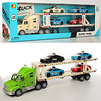 Трейлер інер-ий 58см,машинка 4шт,3 види,в кор-ці,63х20,5х9см №PY800D-3(24)