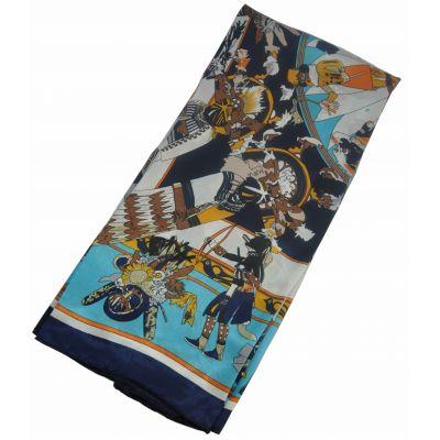 Шовковий хустку Fashion 6966 індіанці блакитний, фото 1