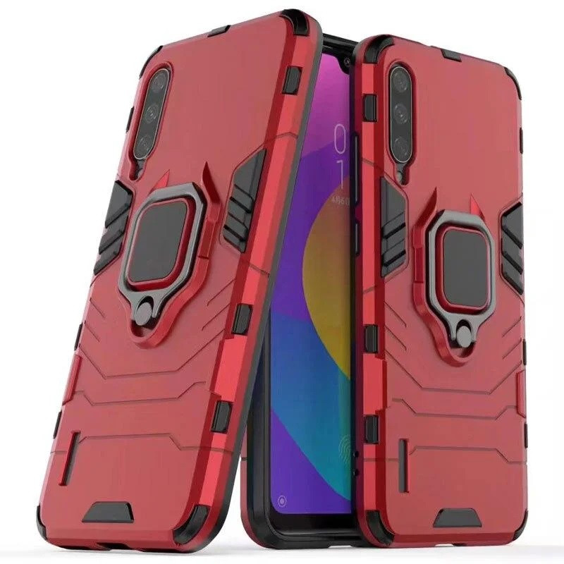 Чохол накладка для Xiaomi Mi A3 / CC9E - Hybrid armor 2.0 з кільцем і підставкою Червоний