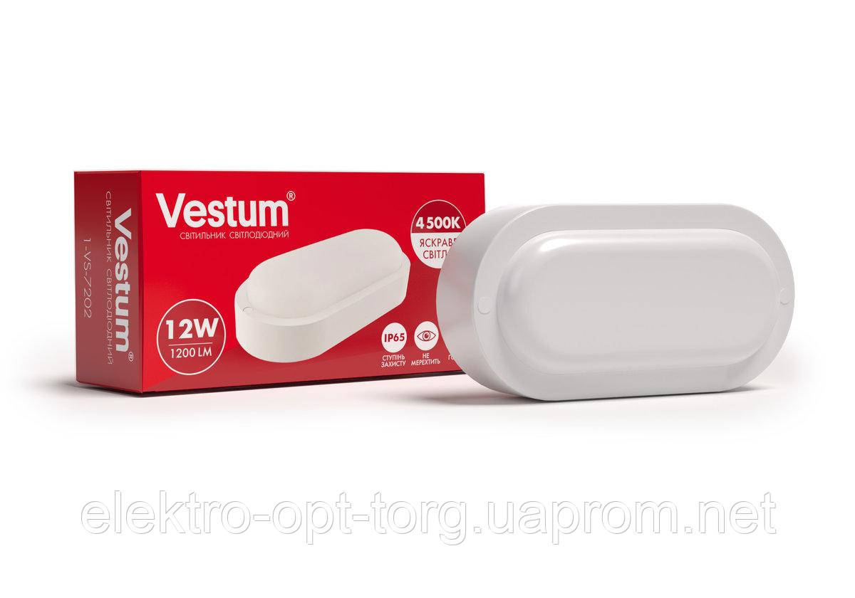 Світлодіодний овальний світильник для ЖКХ Vestum 12 W 4500 K 220 V 1-VS-7202