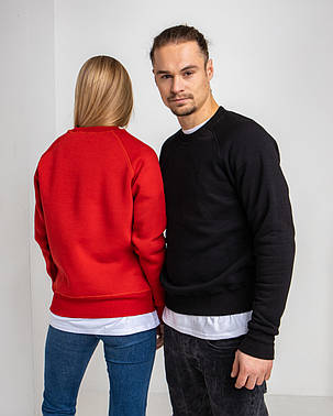 Парні Світшоти утеплені UNISEX червоний і чорний колір, фото 2