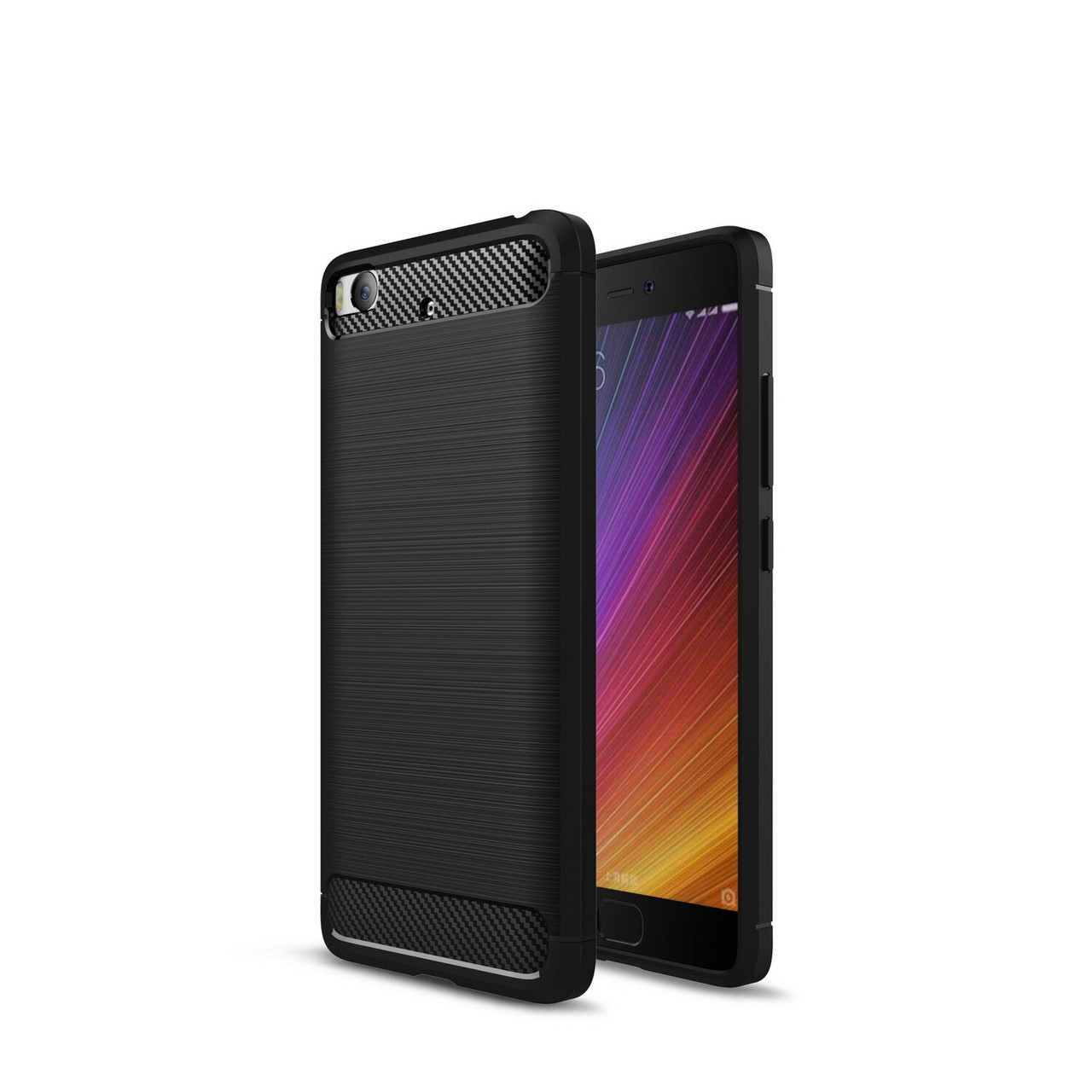 Чохол накладка для Xiaomi Mi 5S - TPU Carbon Fiber Case Чорний