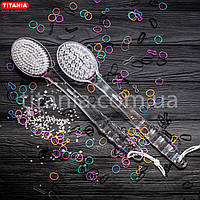 Масажна щітка на довгій ручці з синтетичних матеріалів TITANIA арт.9115