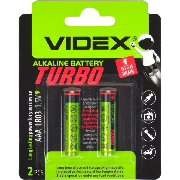 Батарейка алкалінова Videx LR03 AАА 1.5 V Лужна Блістер 2 шт