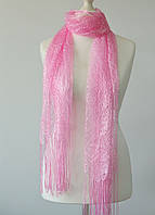 Шарф ажурний Павутинка (рожевий)