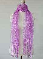 Шарф ажурний Павутинка (бузковий)