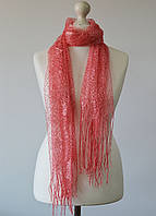 Шарф ажурний Павутинка (корал)