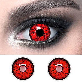 Червоні контактні лінзи кольорові ELITE Lens Dark Red 14,5 мм. для косплею та на Хелловін (N0139)
