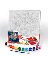 Роспись на холсте Canvas Painting Букет Danko toys PX-05-08 раскраска набор для детского творчества 31*31 см.