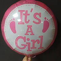 Фольгована кулька коло it's a girl 18" упаковка Китай