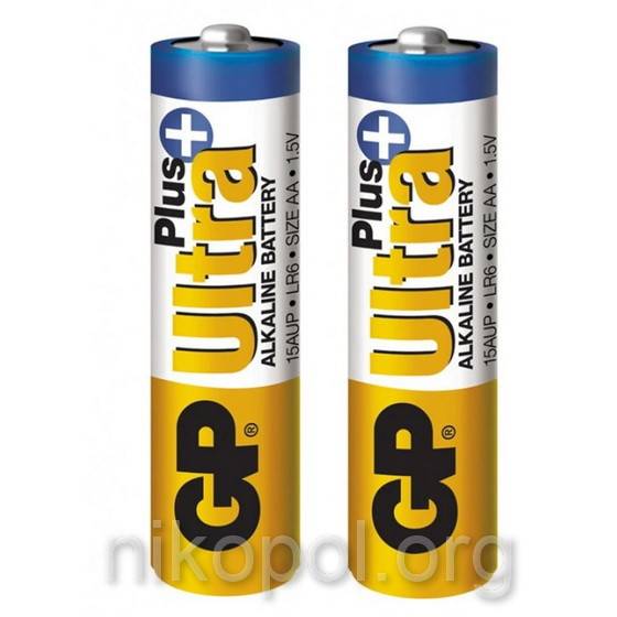 Батарейка GP 15АUP-2S2 LR6 Ultra Alkaline Plus, розмір АА (пальчикова), в спайці