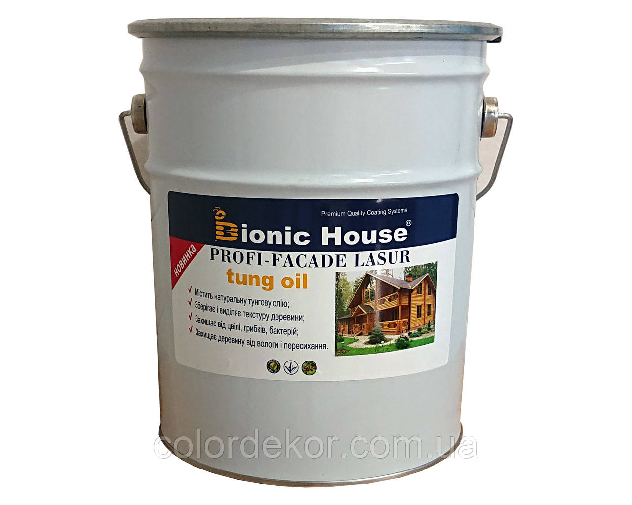 Фарба для дерева на основі тунгової олії Profi-Facade Lasur tung oil (колюється в кольорі) 2.8 л
