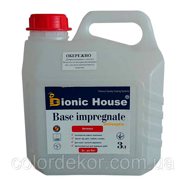 Антисептик антижук для дерева Bionic House (безбарвний готовий розчин) 3 л