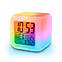 Годинник будильник Glowing Led Color Change Digital Alarm Clock LED, що переливаються багатобарвний хамелеон, кубик, фото 6