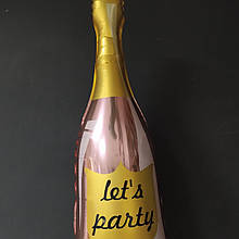 Фольгована кулька велика фігура Бутилка шампанського let's party 98х40см Китай упаковка