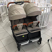 Прогулянкова коляска для двійні CARRELLO Connect CRL-5502 Cotton Beige