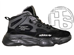 Чоловічі кросівки Adidas Yeezy 500 High Black Winter (с мехом) W36640