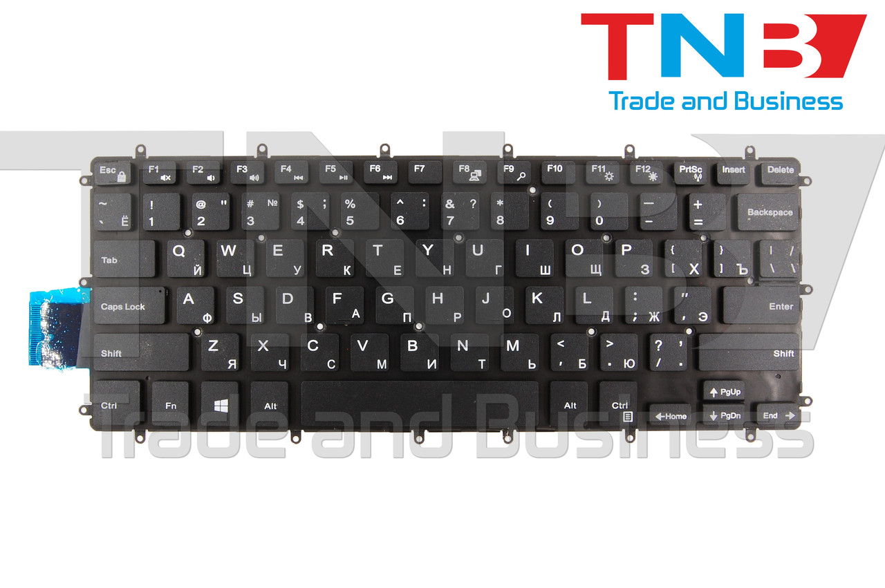 Клавіатура DELL PK131Q14B00 032T0-A00 0JCHV0 CN-0H4XRJ DLM15L13USJ698 NSK-EBALD-A00 Черная без рамки RUUS