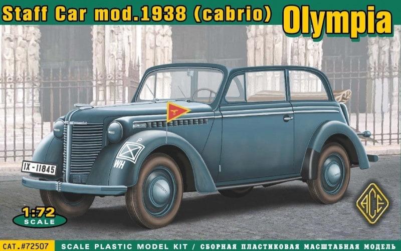 Пластикова модель 1/72 ACE 72507 сімейний автомобіль Olympia Staff Car mod.1938 (cabriolet)