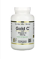 Витамин C 500 мг, California Gold Nutrition 240 растительных капсул