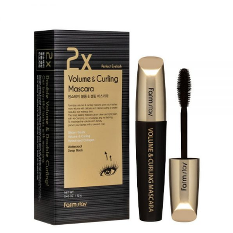 Туш для об'єму і підкручування вій Farmstay 2X Volume & Curling Mascara 12 г, фото 1