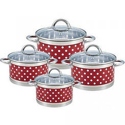 Набір каструль BOHMANN з нержавіючої сталі 8 пр З кольоровим малюнком 7626-08BH