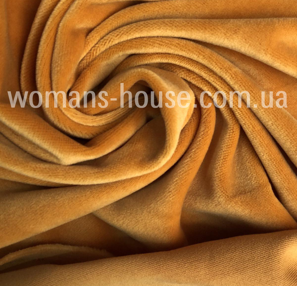 Тканина Велюр плюш стрейч спорт 180 см. Гірчичний, фото 1