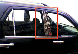 Молдинг дверних стійок (6 шт, нерж.) для Honda CRV 2001-2006 рр