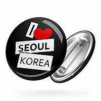 Значок Я люблю Корею Сеул | I love Korea Seoul 01