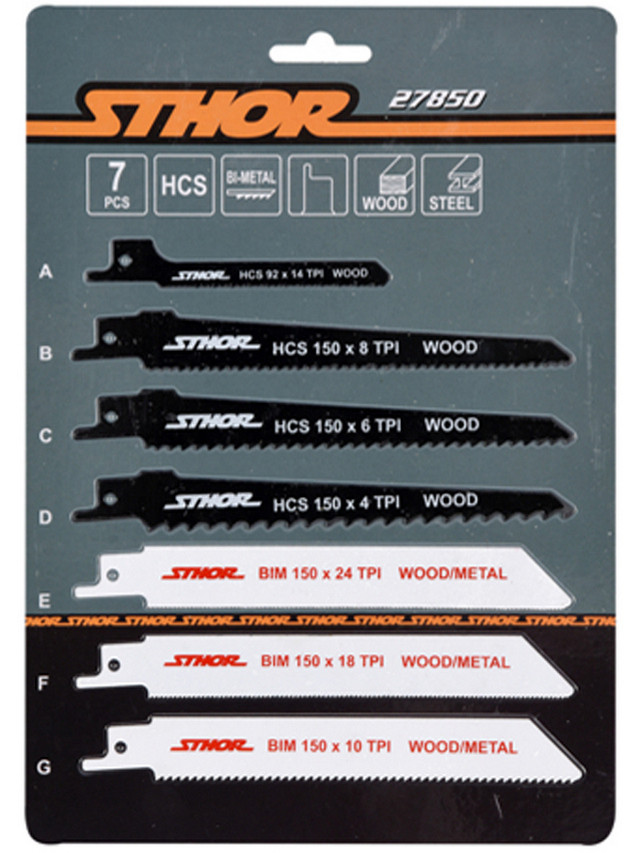 Набір біметалічних полотен для шабельної пили Sthor 27850