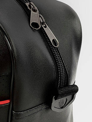 Спортивна Сумка шкіряна чорна (унісекс) Puma + барсетка чорна пума комплект Чоловічий | Жіночий, фото 3