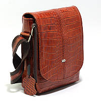 Мужская коричневая кожаная сумка Desisan через плечо, Деловая мини сумочка планшетка из натуральной кожи