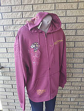 Кофта на блискавці з капюшоном, толстовка, худі, великі розміри унісекс дизайнерська брендова ED HARDY, фото 4